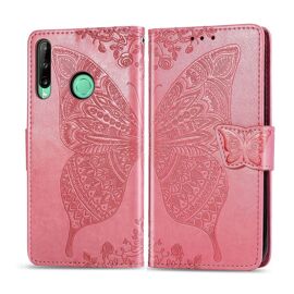 Huawei P40 Lite E Coque, Saturcase Papillon Fleurs Pu Cuir Magnétique Flip Portefeuille Support Porte-Carte Protecteur Housse Étui Avec Dragonne Pour Huawei P40 Lite E (Pink)