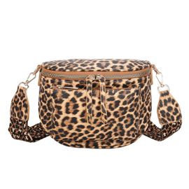 Sac Banane pour Femme Imprimé Léopard Gallantry Marron