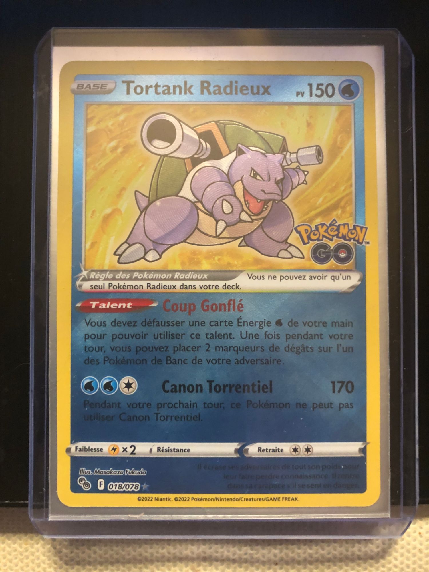 Carte Pokemon Tortank Radieux 018/078 Holo Pokemon Go Eb10.5 Fr