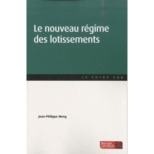 Le Nouveau Régime Des Lotissements