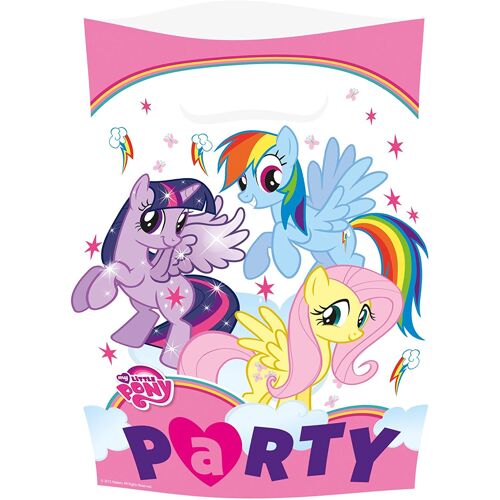 Lot 8 sachets de fête, sac à bonbons Mon petit Poney - en plastique - Amscan