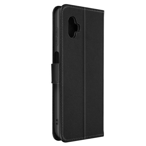 Housse Pour Samsung Xcover 6 Pro Cuir Véritable Portefeuille Support Vidéo Noir