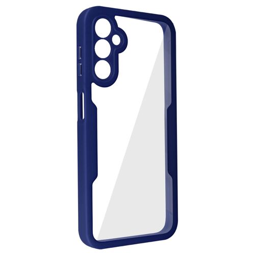 Coque 360° Pour Galaxy A14 Dos Rigide Protection Écran Souple Contour Bleu
