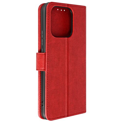 Étui pour Xiaomi Redmi 12C clapet porte-carte fonction support vidéo Rouge