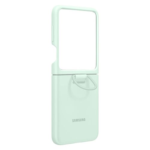 Coque pour Samsung Z Flip 5 Silicone Gel Bague Original Samsung Vert d'eau