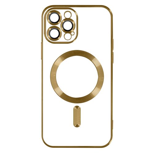 Coque Magsafe Pour Iphone 13 Pro Max Silicone Protection Caméra Chromé Or