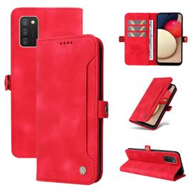 Coque Samsung Galaxy A02s,Etui A Rabat Pour Samsung Galaxy A02s,Etui Portefeuille 4 Emplacements Pour Cartes,1 Money Pocket,Coque Pour Samsung Galaxy A02s,Rouge