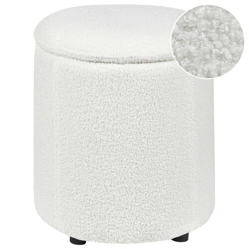 Pouf MARYLAND Blanc cassé Bouclé