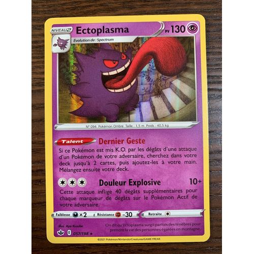 Carte Pokémon Holo Ectoplasma 057/198 Eb06 Epée Bouclier Règne De Glace Fr