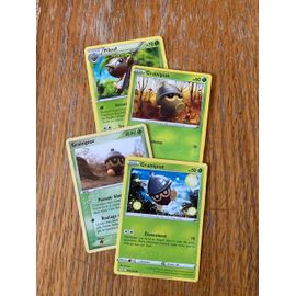 (2455) 3x Grainipiot + Pifeuil (Pokemon)