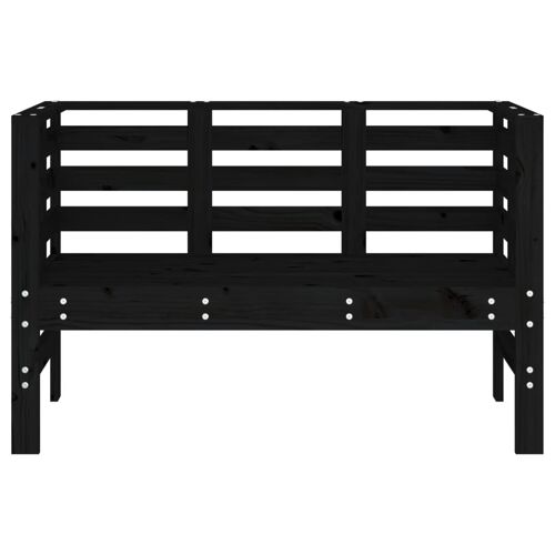 Vidaxl Banc De Jardin Noir 111,5x53x71 Cm Bois Massif De Pin