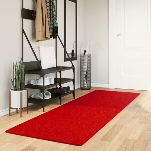 Vidaxl Tapis Huarte À Poils Courts Doux Et Lavable Rouge 80x250 Cm