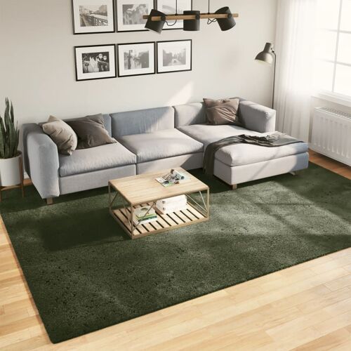 Vidaxl Tapis Huarte À Poils Courts Doux Lavable Vert Forêt 240x340 Cm