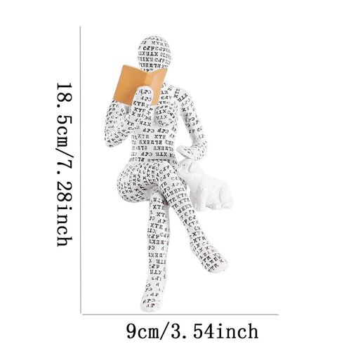 Pop39526-I--2024 Nouvelle Décoration D'étagère Femme Lisant Papier Pâte Plastique Moule Ornements Résine Étagère Bureau Petite Décoration Cadeaux
