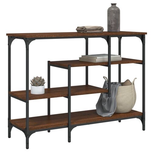 Vidaxl Table Console Avec Étagères Chêne Marron 100x35x75 Cm