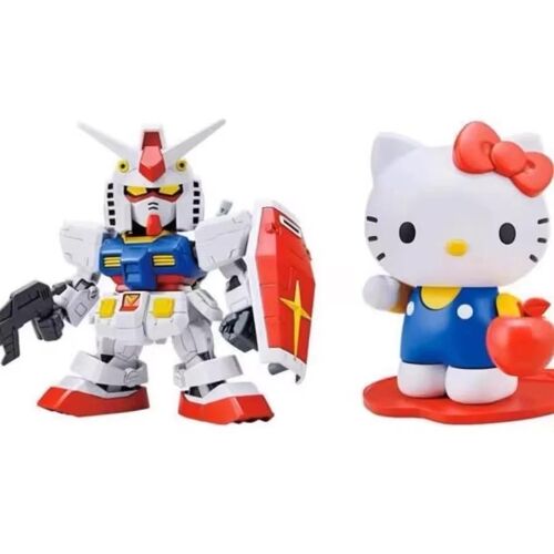 Pop40265-Sd--Gaogao Sd Kt Rx-78-2 Kitty Cat Modèle Kit Collection Assemblage Figurines Robot Plastique Modèle Hobby Poupée Jouet Enfants Cadeau