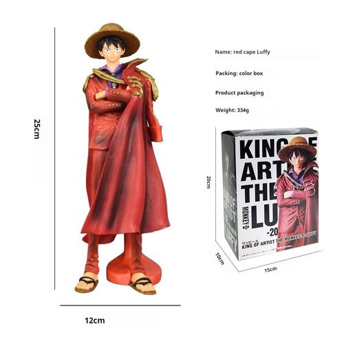 Figurine One Piece Pop39457-A De 25 Cm, Figurine Luffy, Cape Rouge Et Noire, En Pvc, Collection, Jouets, Cadeaux, Kits De Garage