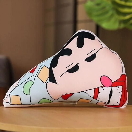 POP39453-C-60cm-Crayon Shin-Chan Peluche Oreiller en Peluche Imprimé Recto-Verso Animation Dessin Animé Périphérie Dortoir Coussin de Chevet Fille Poupée