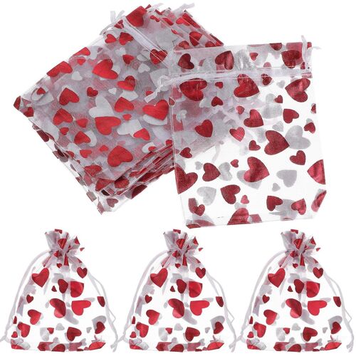 Lot De 25 Sachets En Organza Pour Bijoux, Cadeaux, Cadeaux De Fête Et Rangement De Cosmétiques ¿ Différentes Couleurs Disponibles