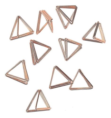 Trombone Triangulaire Double Couche En Forme D'amour - 20 Pinces En Fil De Fer Or Rose Pour Le Tri Et La Mise En Signet De Documents