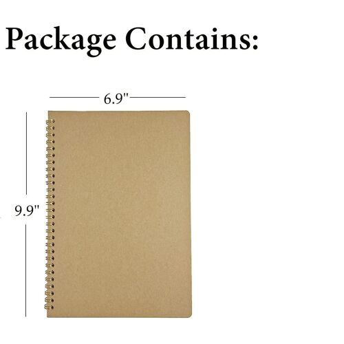 Carnet Ligné B5 7,5"" X 10,3"" - 60/120 Pages, Reliure Spirale Durable, Couverture Kraft, Papier Sans Acide, Idéal Pour Les Notes Et Les Journaux