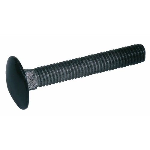 Boulon tête ronde collet carré pour volet alu PVC- 6x60 mm - 25 pièces - noir TORBEL