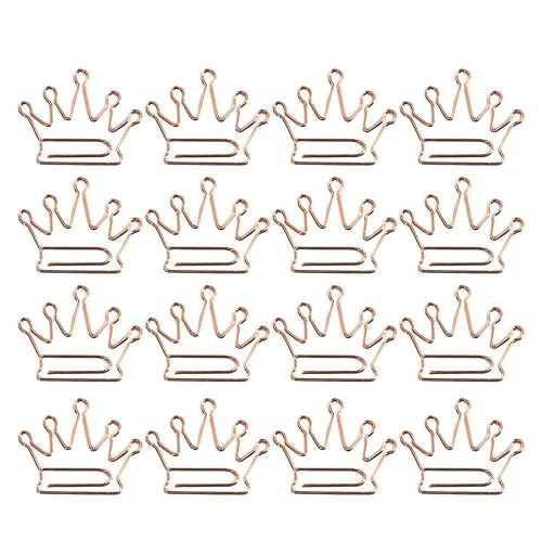 Trombones En Forme De Couronne En Or Rose ¿ Lot De 24, Métal De Qualité Supérieure, Durables Et Amusants, Pour La Maison, Le Bureau Et L'école