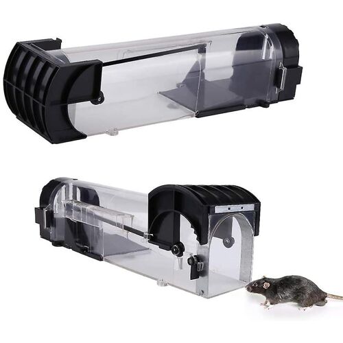 Piège à rats réutilisable noir transparent ¿ Sans danger pour les enfants et les animaux domestiques, ABS durable, design compact pour la maison et le jardin