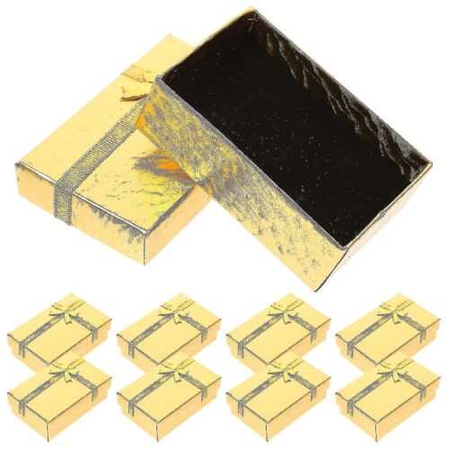 Boîte à bijoux élégante pour bagues, boucles d'oreilles et colliers - Lot de 24, dorée, en papier, idéale pour offrir et voyager