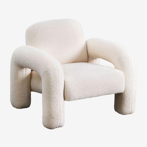 Fauteuil En Chenille Nicxon Blanc