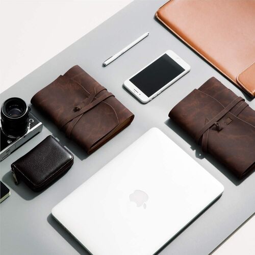 Carnet De Notes En Cuir Premium 5"" X 7"" - Esthétique Vintage Artisanale, Cuir Crazy Horse Souple, Idéal Pour L'écriture Et La Créativité