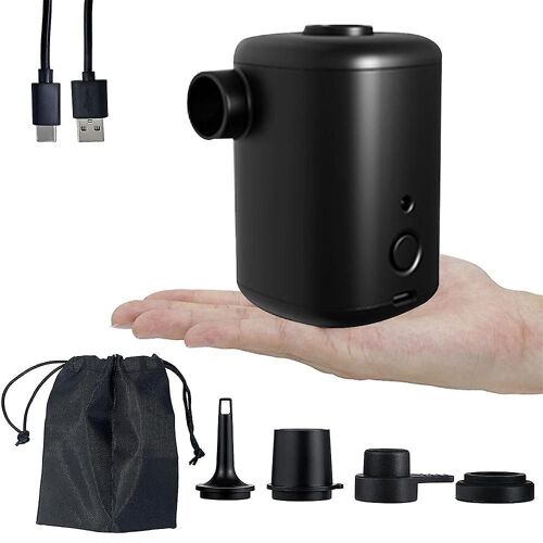 Pompe à air électrique portable 3000 mAh, pression 2200 Pa, rechargeable par USB, légère, idéale pour l'extérieur, blanc/noir