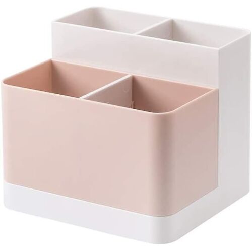Organiseur de maquillage en plastique ABS durable avec 4 compartiments pour maquillage et fournitures de bureau - Format compact 5 x 4,5 x 4,25 pouces