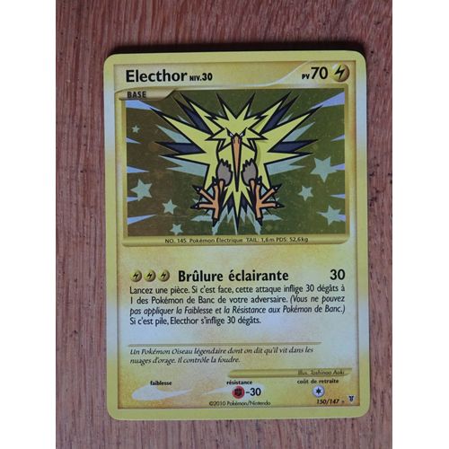 Carte Pokemon Electhor Holo 70 Pv Secrete 150/147 Platine Vainqueurs Supremes