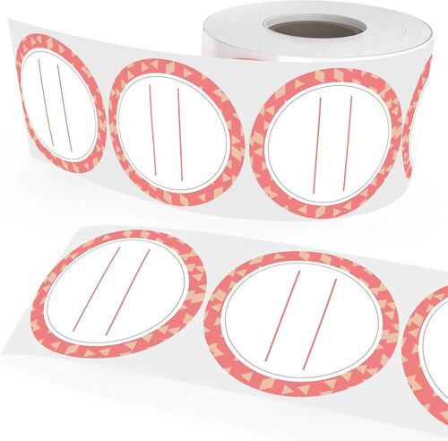 200 étiquettes autocollantes individuelles de 5 cm pour bocaux et rangements - Application et retrait faciles, grand espace d'écriture
