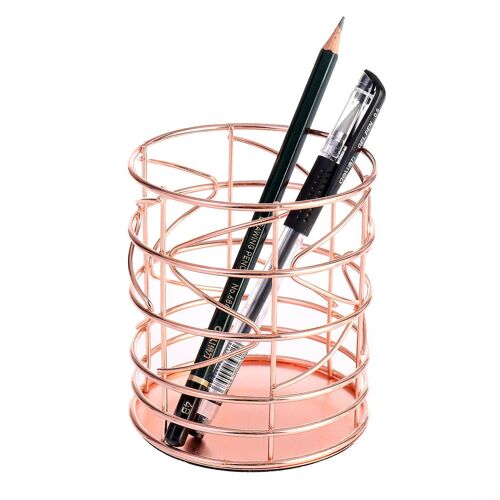 Ensemble De Pots À Crayons En Or Rose ¿ 2 Organiseurs De Bureau Décoratifs Pour Stylos, Pinceaux De Maquillage Et Plus Encore ¿ 9,1 X 9,1 X 10,4 Cm