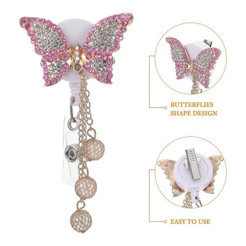 Porte-Badge Papillon Haut De Gamme Pour Cartes D'identité, Clés Et Badges Nominatifs - Léger Et Portable