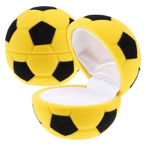 Coffret À Bijoux Jaune En Forme De Ballon De Football - Lot De 2, Rangement Portable Pour Bagues Et Boucles D'oreilles, Idéal Pour Les Événements Spéciaux