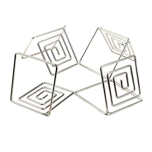 Porte-Mémo Argenté Pour Table - Élégant Porte-Cartes Pour Mariages, Fêtes Et Événements - Réutilisable En Acier Carbone