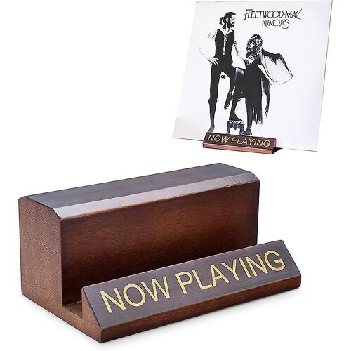 Support De Vinyle En Bois De Qualité Supérieure Pour Le Rangement Et L'exposition - Durable, Design Vintage, Taille Compacte, Couleur Marron