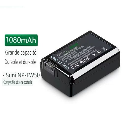 Batterie d'appareil photo compatible pour Sony FW50 ILCE-QX1 ILCE--6500/6400/6300/6100/6000 ILCE-5100/5000 ilce-7/7r/7s/7sm2/7rm2/7m2/7m2 dsc-rx10/10m4/10m3/10m2 a33/a35/a37/a55/a3000