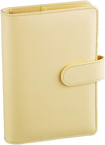 Couverture De Carnet A6 En Cuir Synthétique De Qualité Supérieure Avec 6 Anneaux, Pochettes Pour Cartes Et Passants Pour Stylos, Idéale Pour Les Voyages Et Le Bureau.