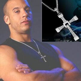 Collier Avec Pendentif Croix Fast & Furious - Style Vin Diesel En Argent