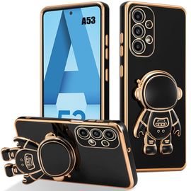 Coque Pour Samsung Galaxy A53 5g, Protection Antichoc Tpu Souple Avec Support En Motif Astronaute - Noir - E.F.Connection