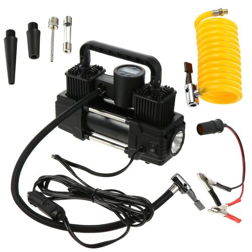 Pompe À Air Professionnelle Montée Sur Véhicule 150 Psi 120 W Avec Éclairage Led, 3 Buses, 12 V/24 V, Pour Voitures, Vélos Et Plus