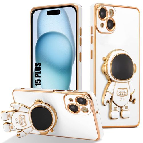 Coque Pour Iphone 15 Plus, Protection Tpu Antichoc Avec Support Réglable Motif Astronaute - Blanc - E.F.Connection