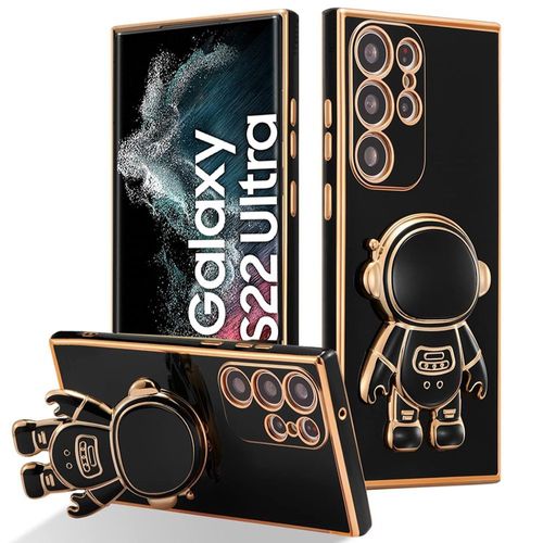 Coque Pour Samsung Galaxy S22 Ultra, Protection Silicone Souple Antichoc Avec Support Motif Astronaute - Noir (Pas Pour S22) - E.F.Connection