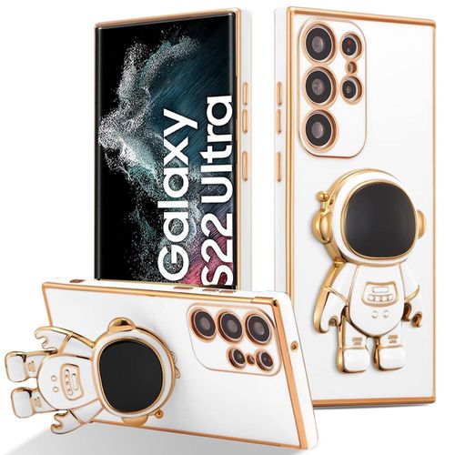 Coque Silicone Pour Samsung Galaxy S22 Ultra, Protection Tpu Souple Antichoc Avec Support Space Man Blanc (Pas Pour S22) - E.F.Connection