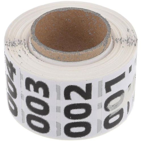 Rouleau de 1 000 étiquettes autocollantes blanches numérotées pour ranger vêtements, articles, maison, bureau et école.