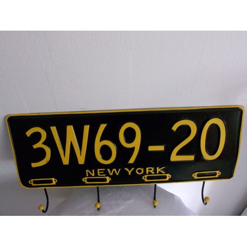 Porte Manteaux en forme de plaque Immatriculation véhicule USA - - New - York - Métal - Design -